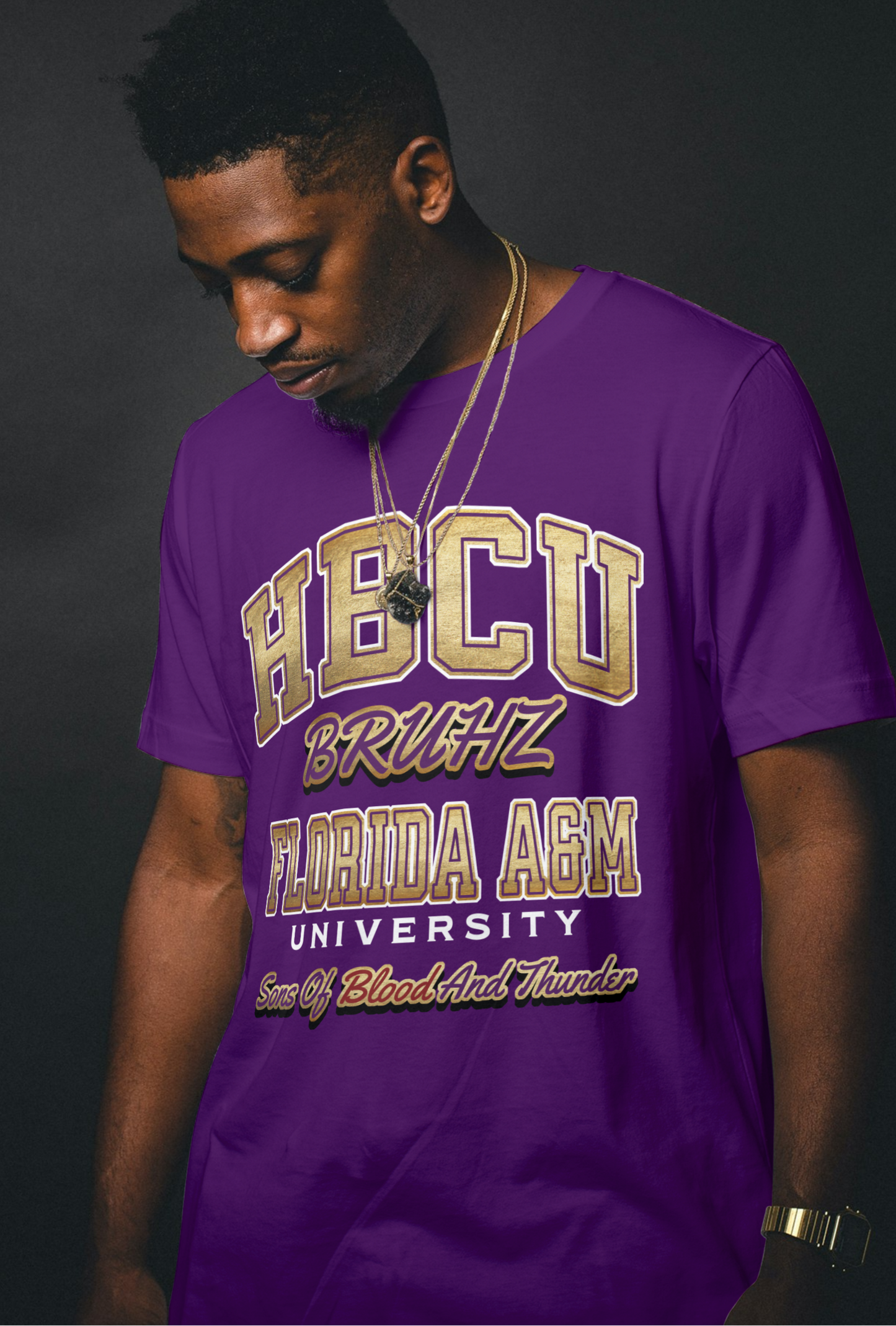 HBCU BRUHZ CUSTOMIZED (PLEASE LIST THE HBCU SCHOOL NAME THAT YOU WOULD LIKE IN THE ORDER NOTE BOX ON THE CHECKOUT PAGE)  DESIGN BY WAYMAKER DESIGNS INC.